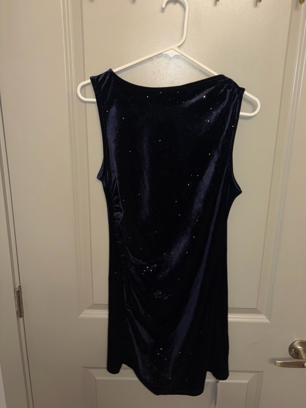 Cider Navy Velvet Mini Dress with Sparkle